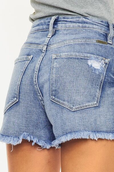 Kancan Distressed Raw Hem Denim Shorts - Shop All Around Divas