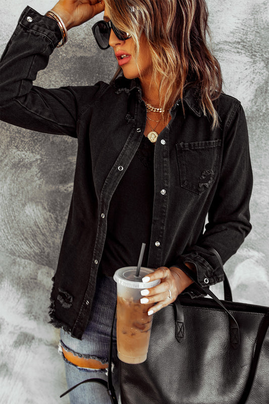 Date Night Distressed Denim Jacket - 3 Colors - Shop All Around Divas