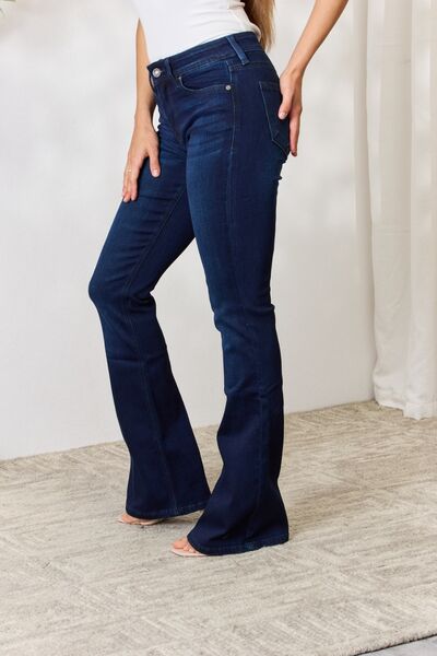 Kancan Full Size Mid Rise Flare Jeans - Shop All Around Divas