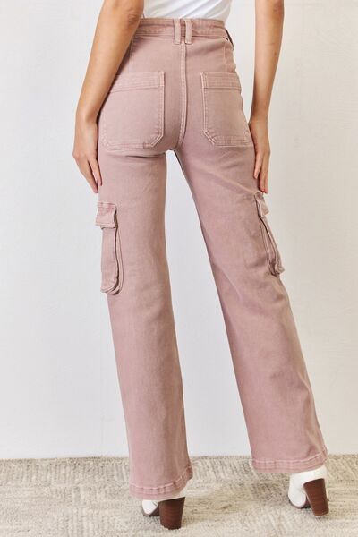 RISEN Full Size High Rise Cargo Wide Leg Jeans - Shop All Around Divas