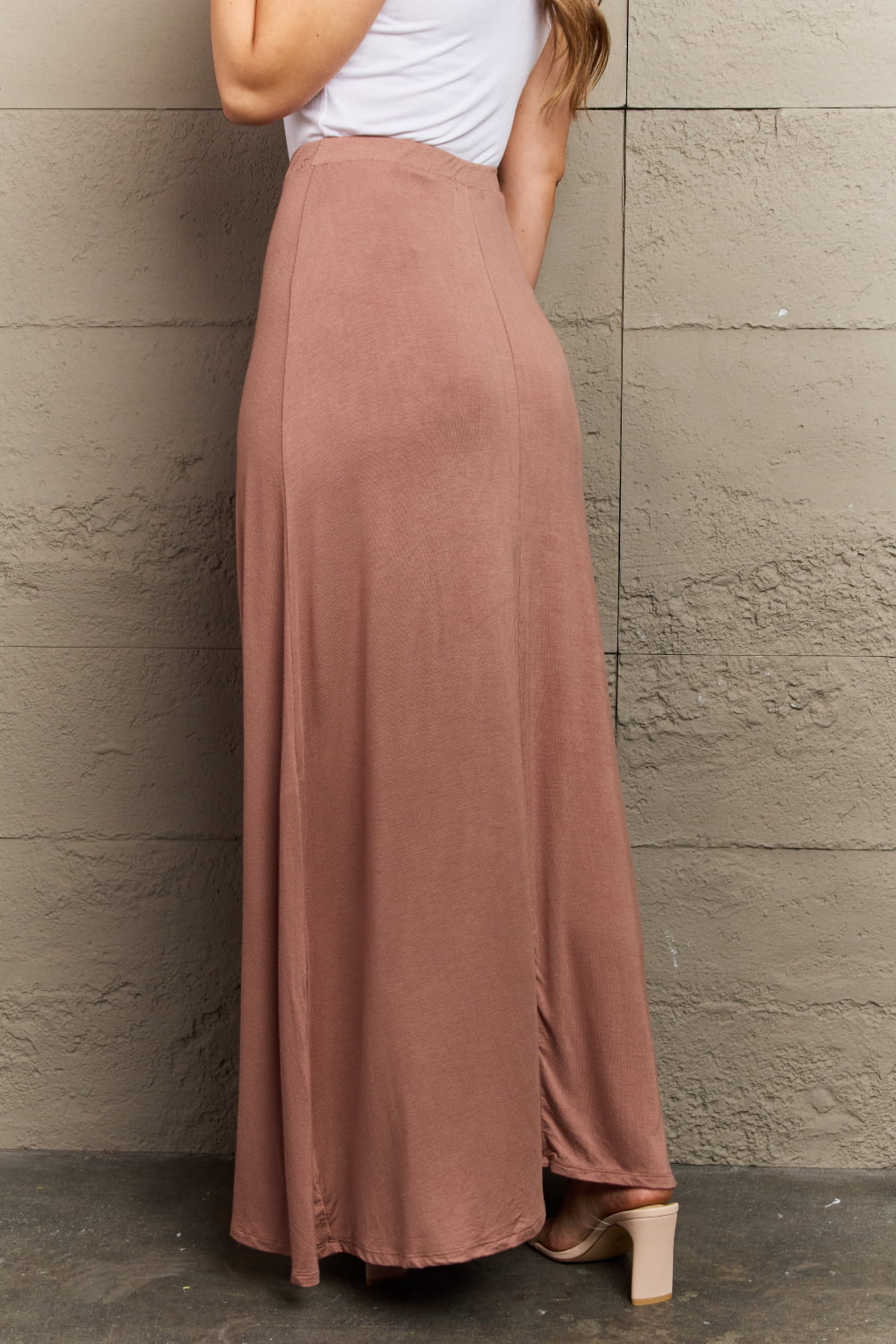 For The Day Flare Maxi Skirt in Chocolate