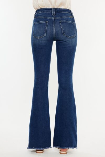 Kancan Cat's Whiskers Raw Hem Flare Jeans - Shop All Around Divas