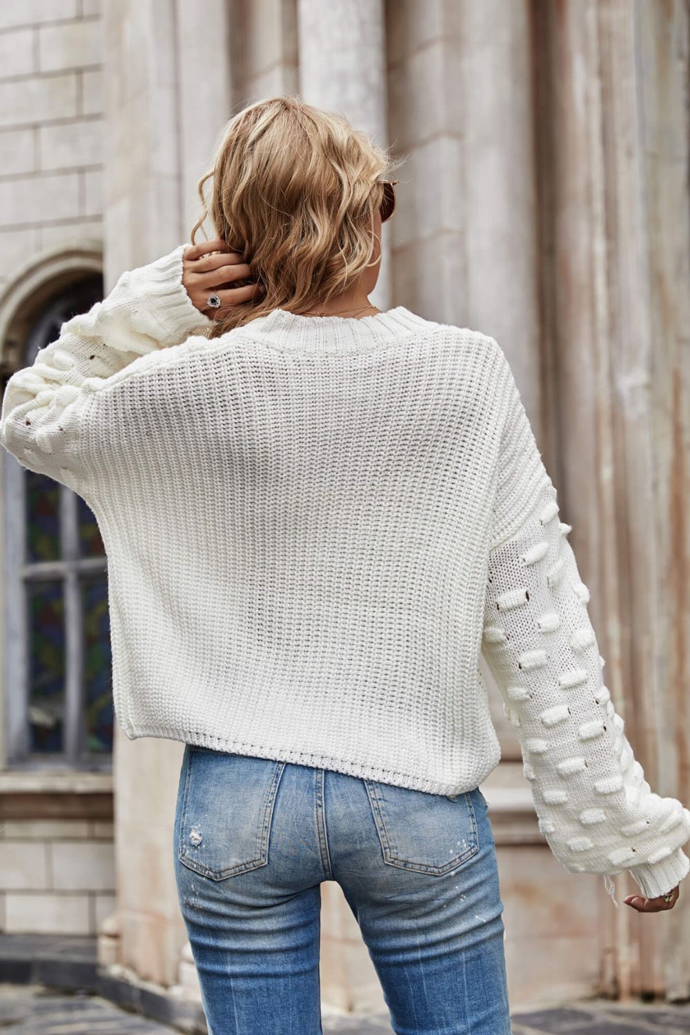 Weekend Style Rib-Knit Dropped Shoulder Sweater - Shop All Around Divas