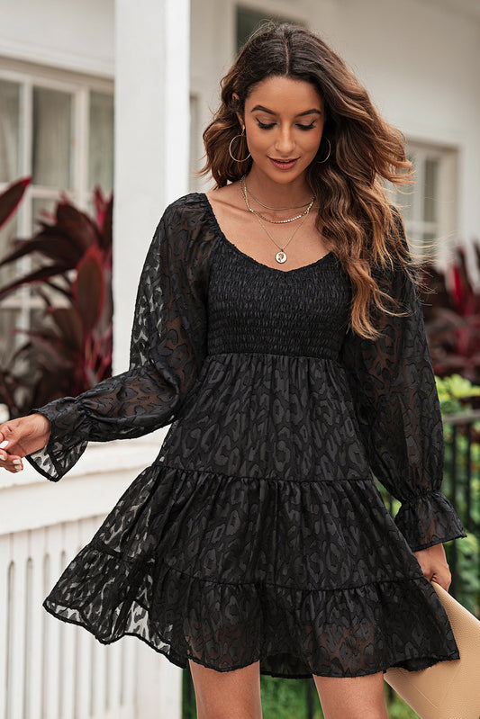Date Night Leopard Smocked Tiered Dress - 3 Colors