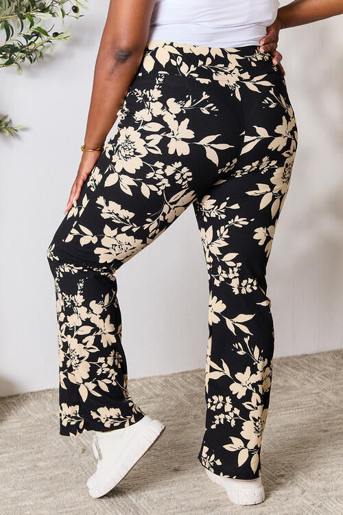 Heimish Full Size High Waist Floral Flare Pants - Shop All Around Divas