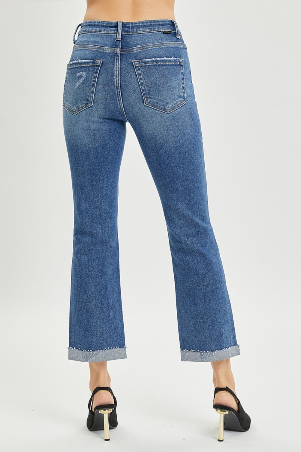 RISEN Button Fly Cropped Bootcut Jeans - Shop All Around Divas