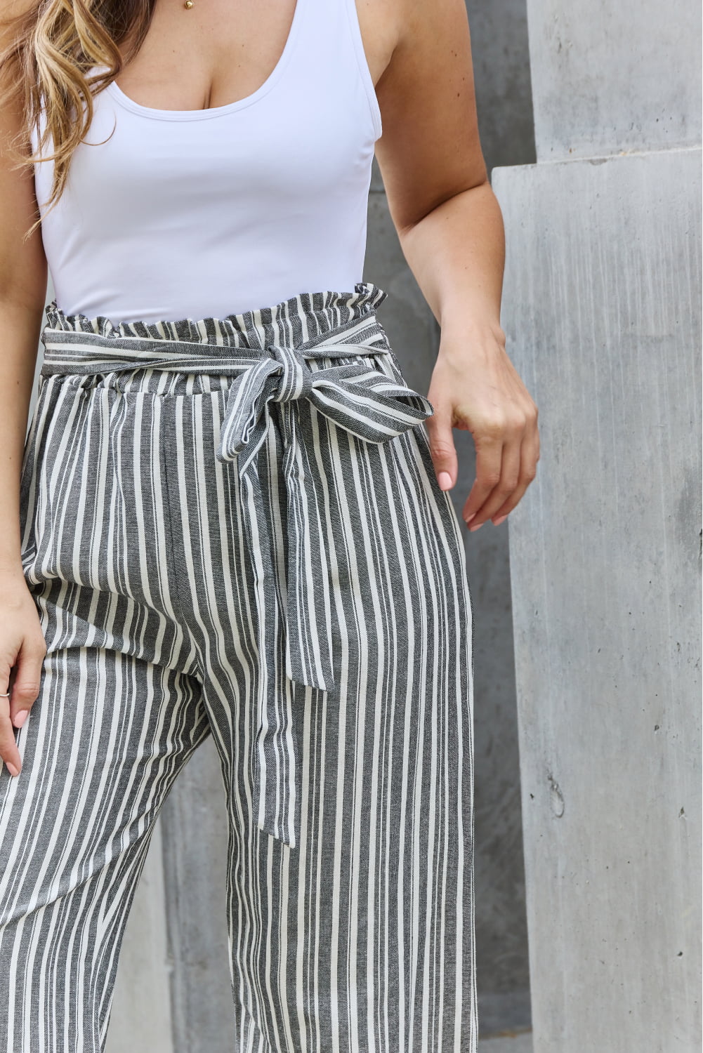 Find Your Path Paperbag Waist Striped Culotte Pants - Shop All Around Divas