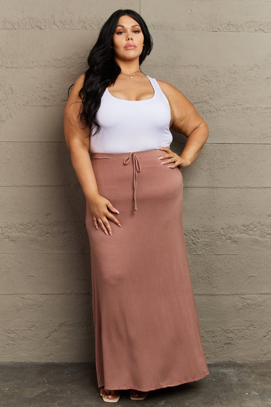 For The Day Flare Maxi Skirt in Chocolate