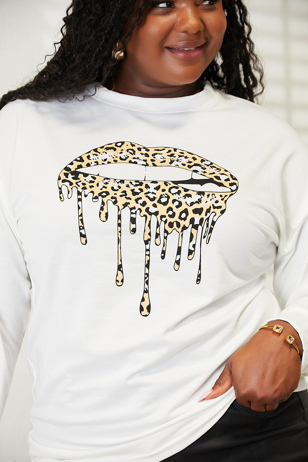 Double Take Graphic Sweatshirt - Shop All Around Divas