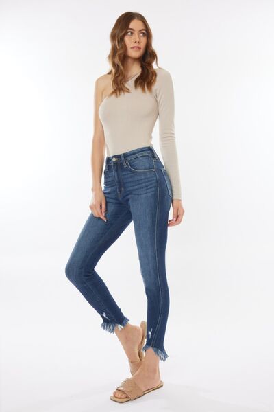 Kancan Raw Hem High Waist Cropped Jeans - Shop All Around Divas