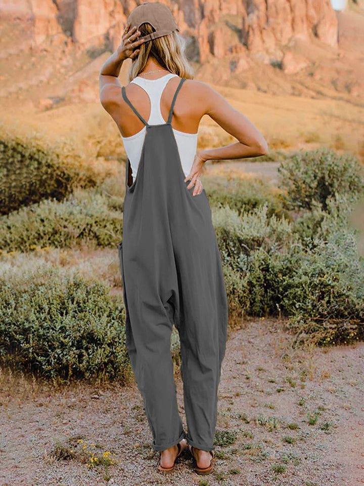 Mari V-Neck Pocketed Jumpsuit - 3 Colors