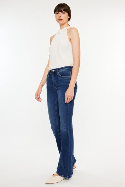 Kancan Cat's Whiskers Raw Hem Flare Jeans - Shop All Around Divas