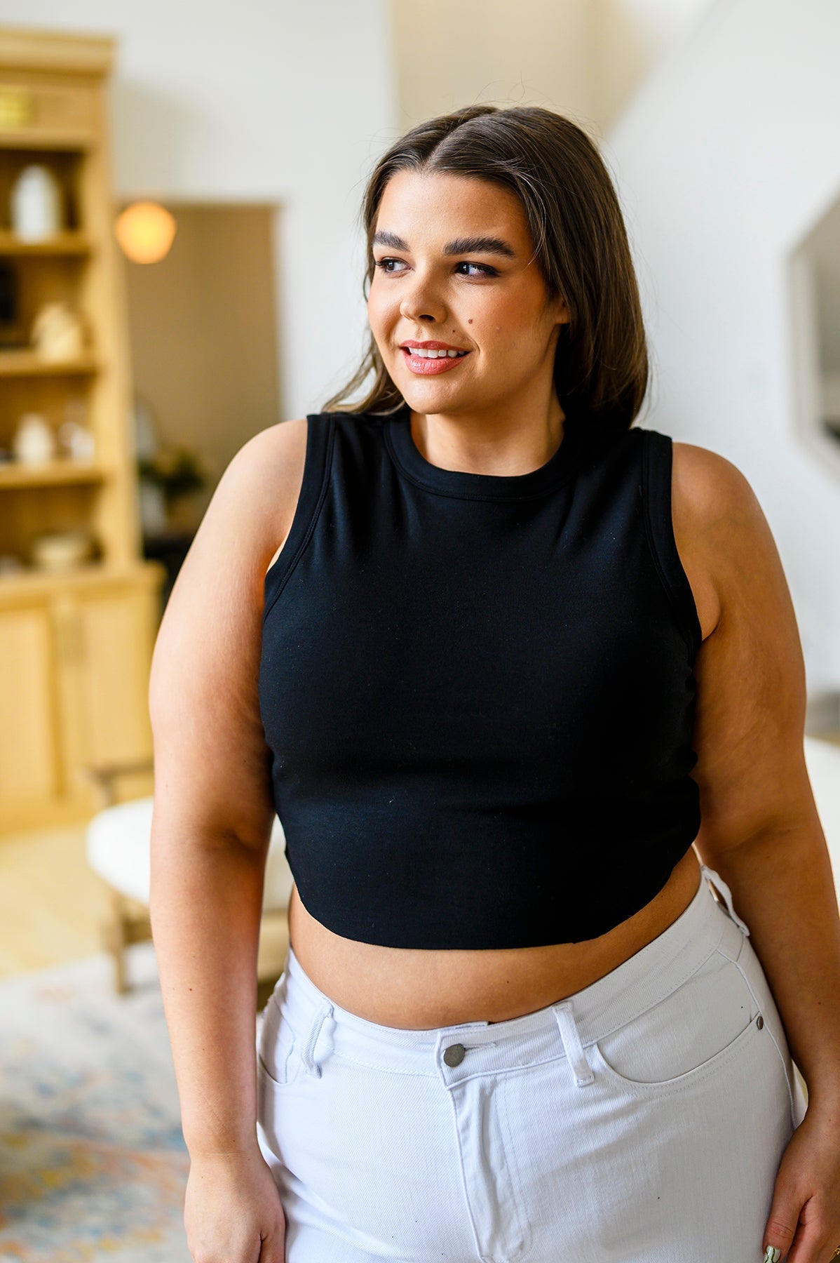 Best Friends Cropped Tank in Black - Shop All Around Divas