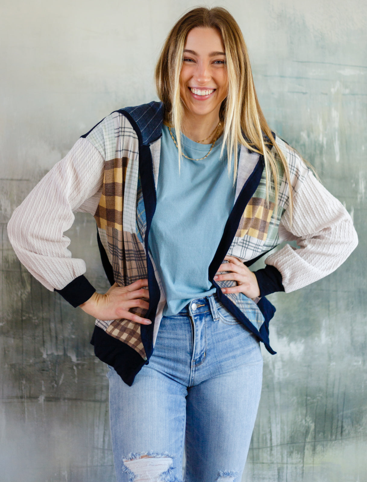 Cardinal Short Sleeve Tee in Blue Grey - Shop All Around Divas