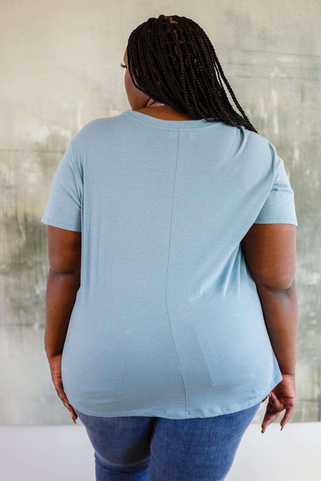 Cardinal Short Sleeve Tee in Blue Grey - Shop All Around Divas