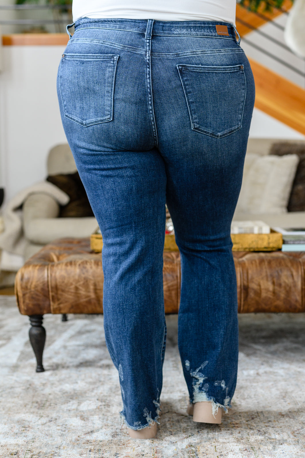 Christine High Contrast Slim Bootcut Destroyed Jeans - Shop All Around Divas