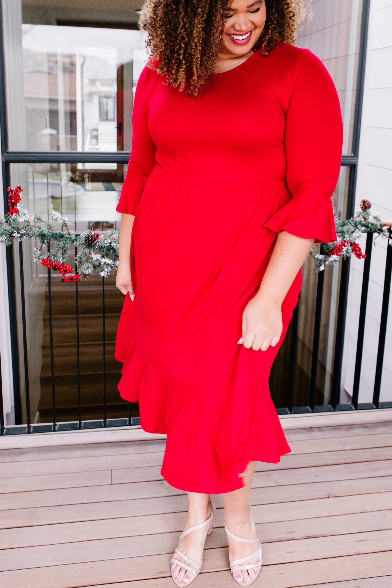 Cloudy Skies Dress in Crimson - Shop All Around Divas