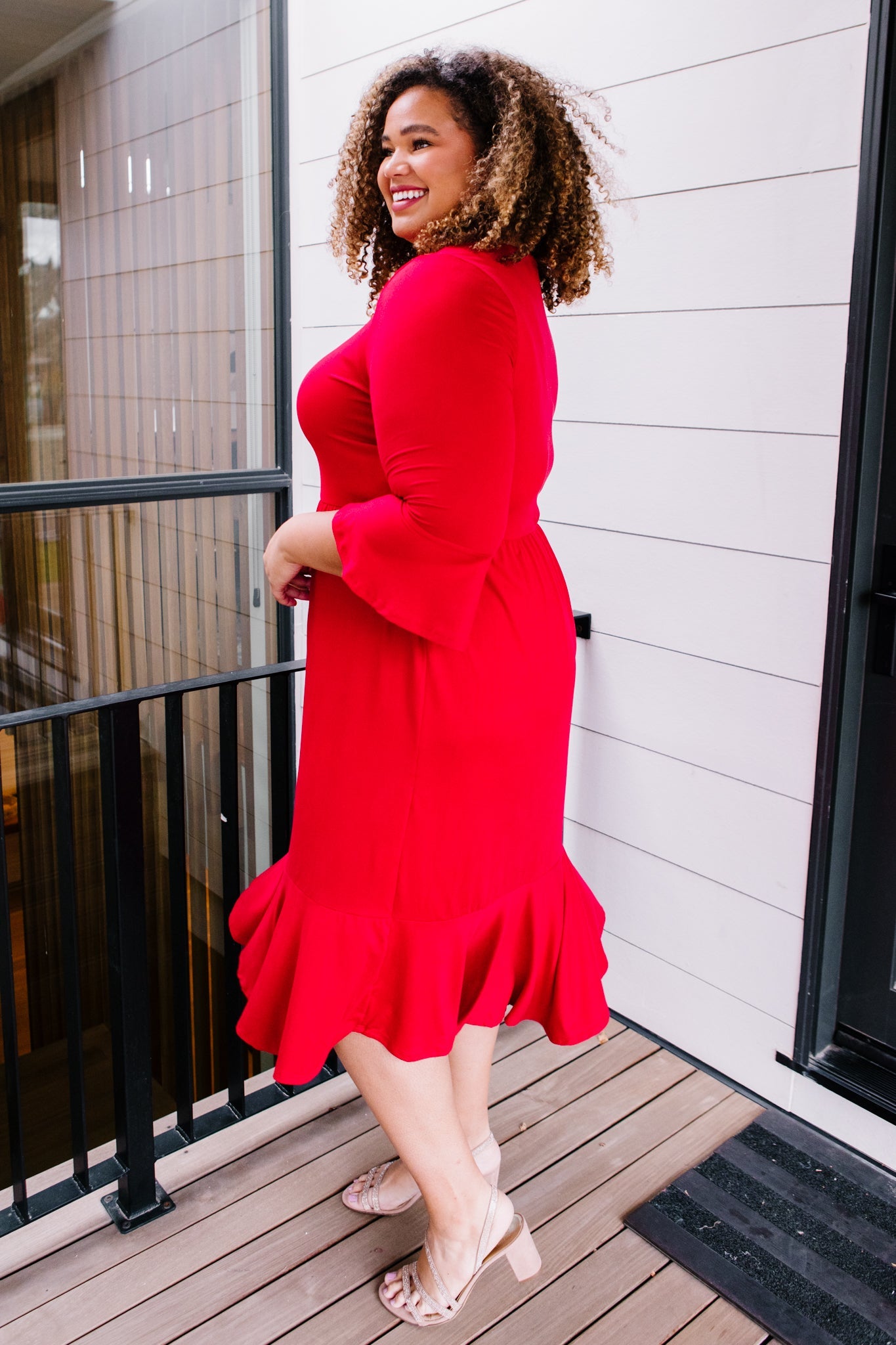 Cloudy Skies Dress in Crimson - Shop All Around Divas