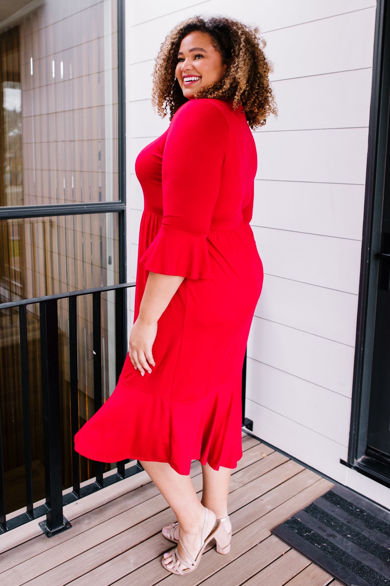 Cloudy Skies Dress in Crimson - Shop All Around Divas