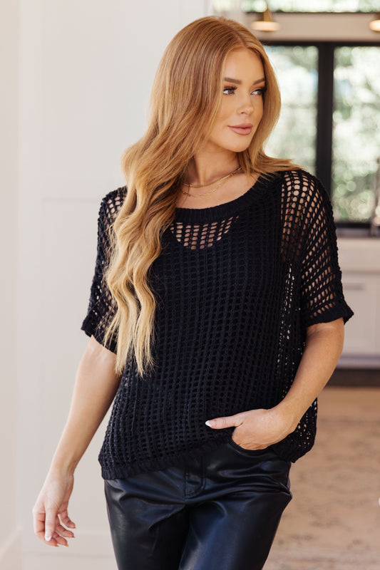 Coastal Dreams Fishnet Top in Black - Shop All Around Divas