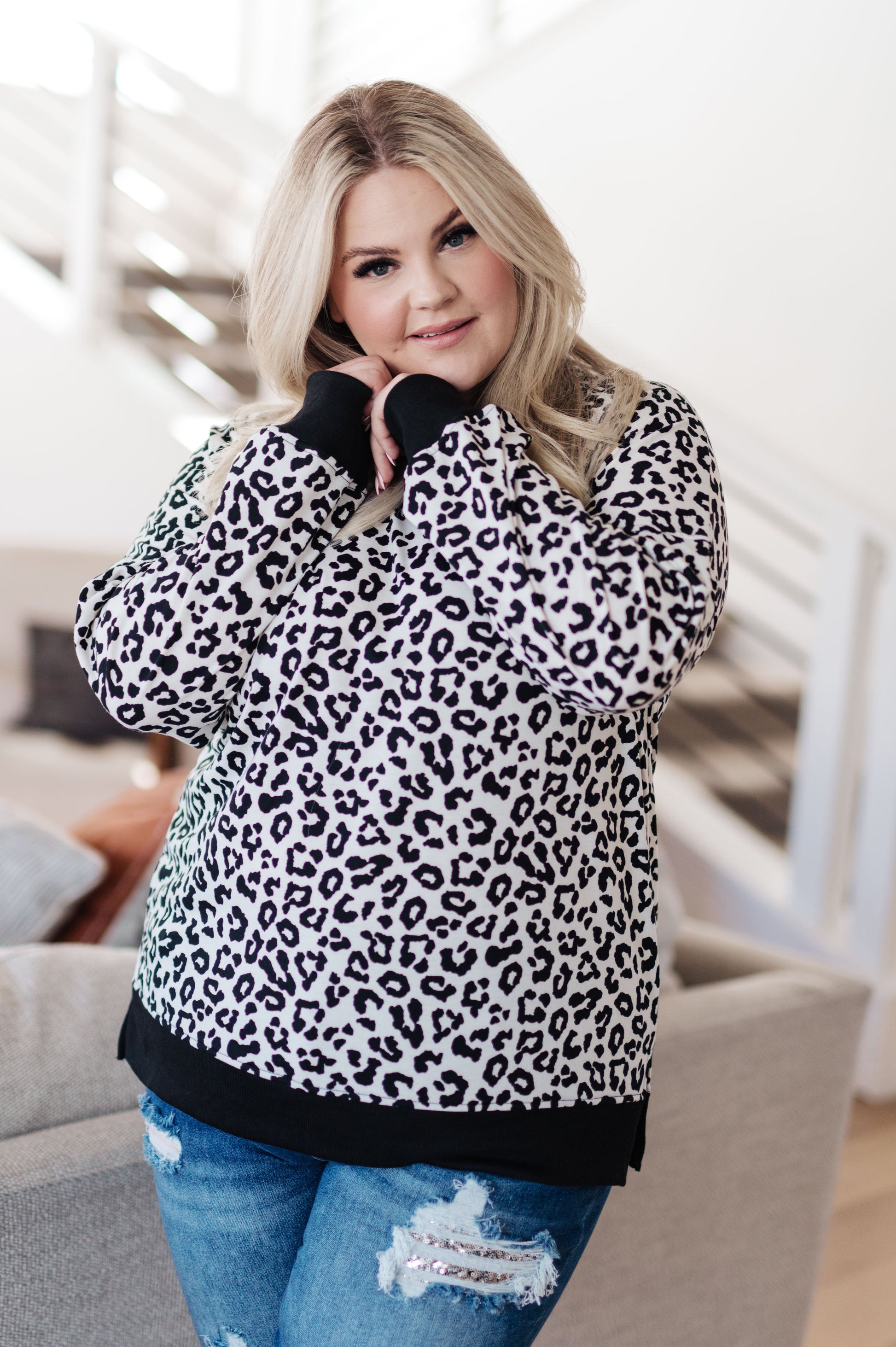 Cozy in Cheetah Pullover Sweatshirt - Shop All Around Divas