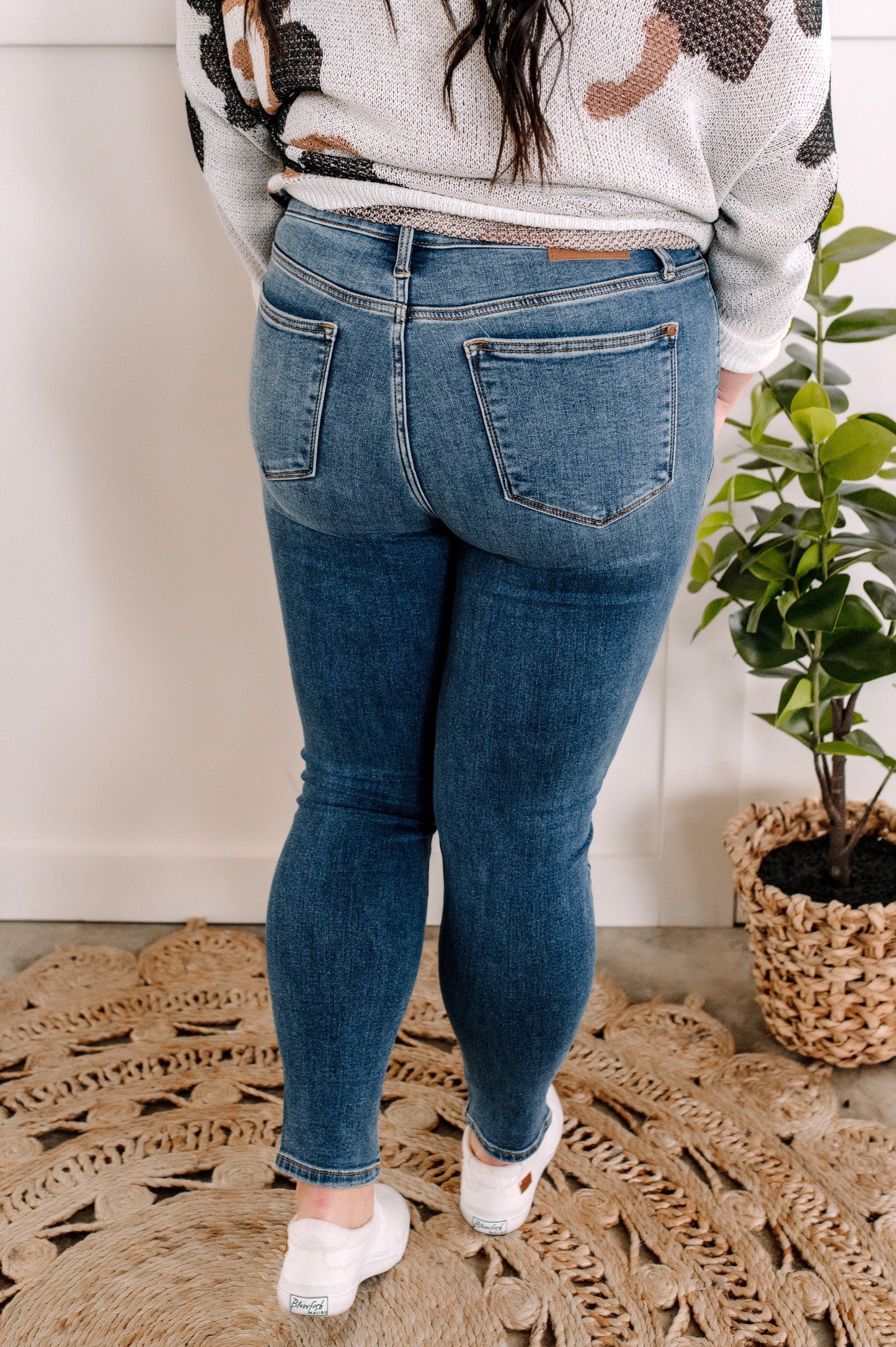 Judy Blue Thermal Skinny Jeans In Medium Wash