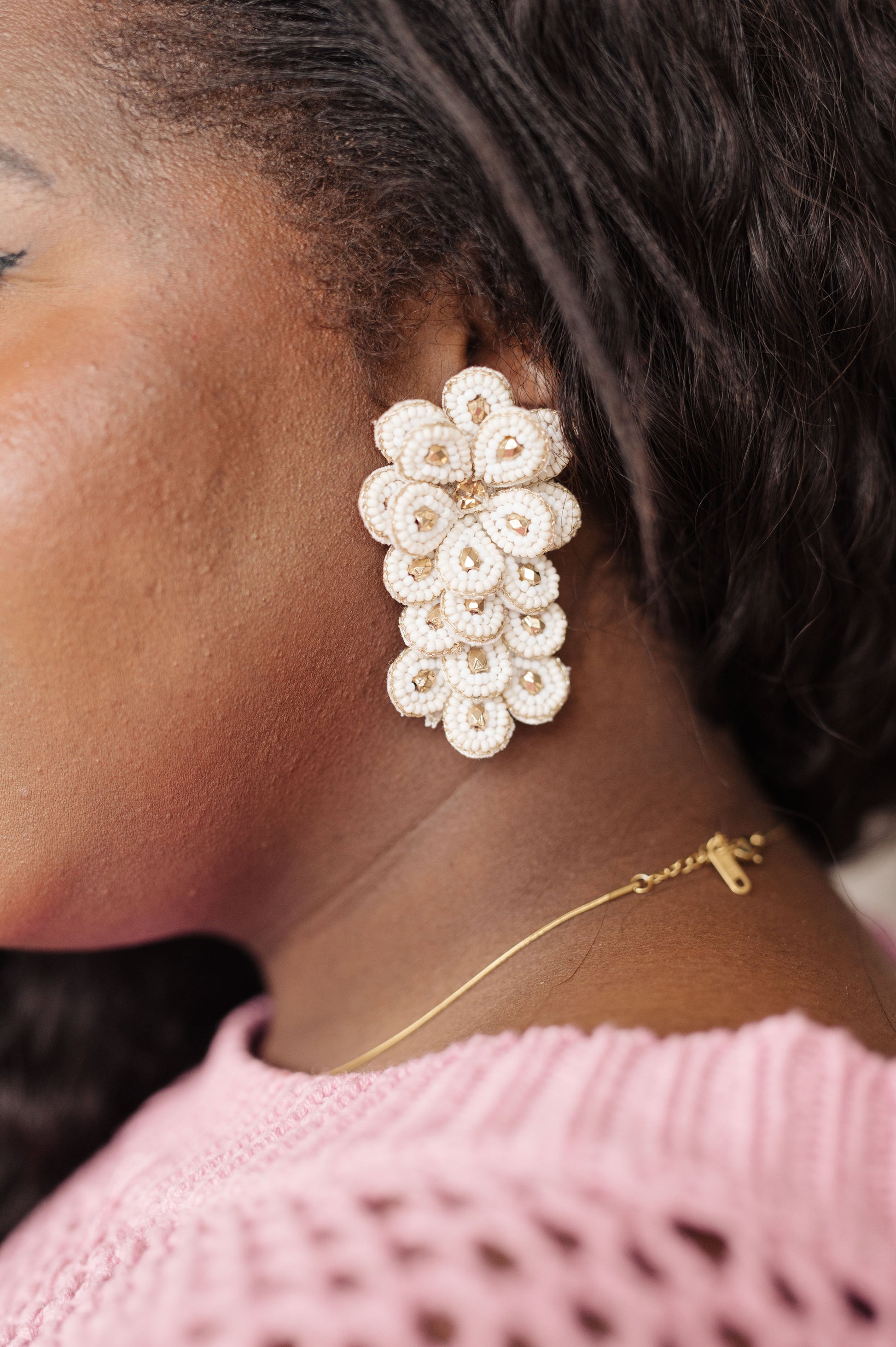 Falling Petals Earrings in Ivory - Shop All Around Divas