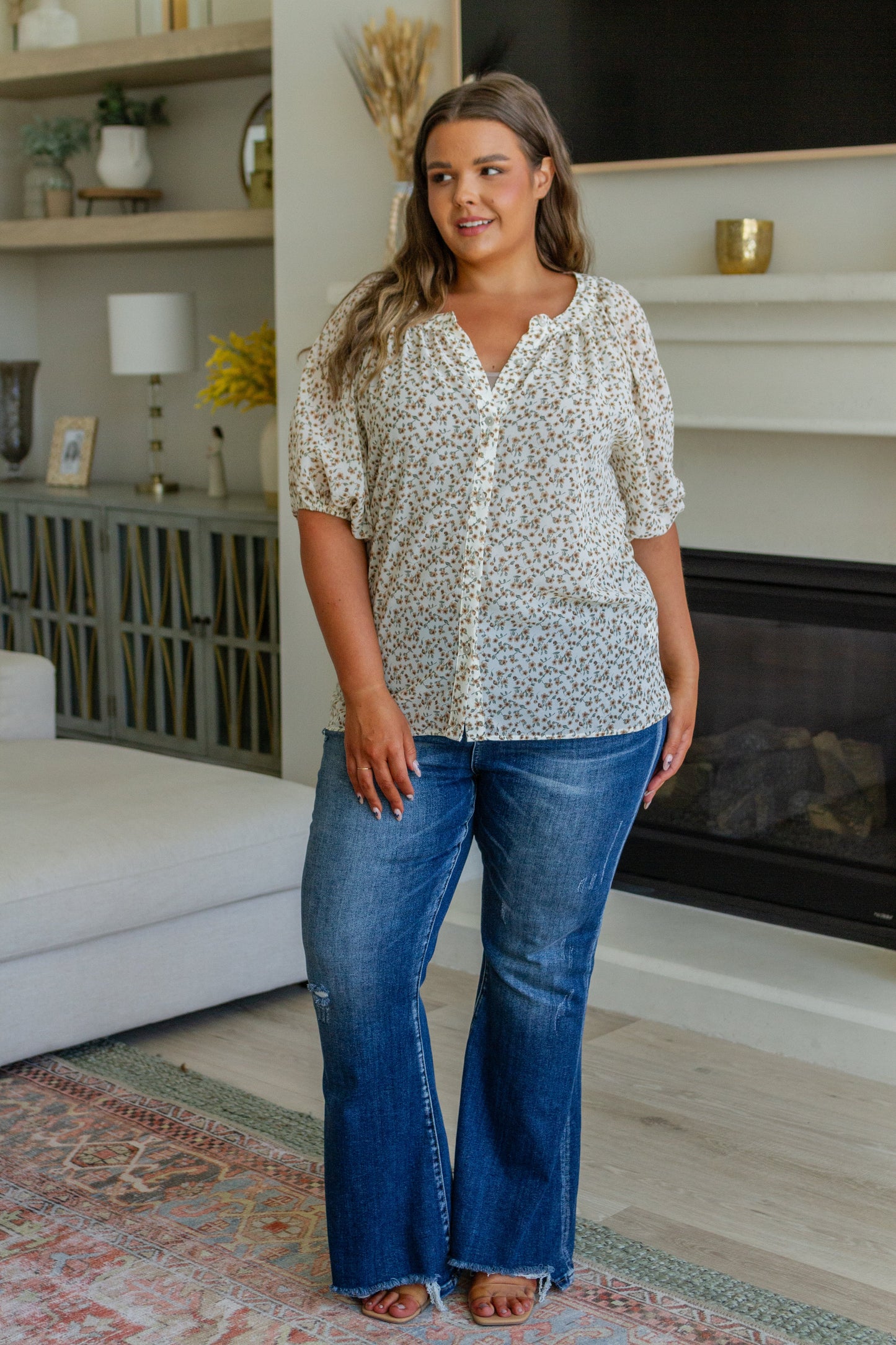 Fancy Me Floral Button Down - Shop All Around Divas