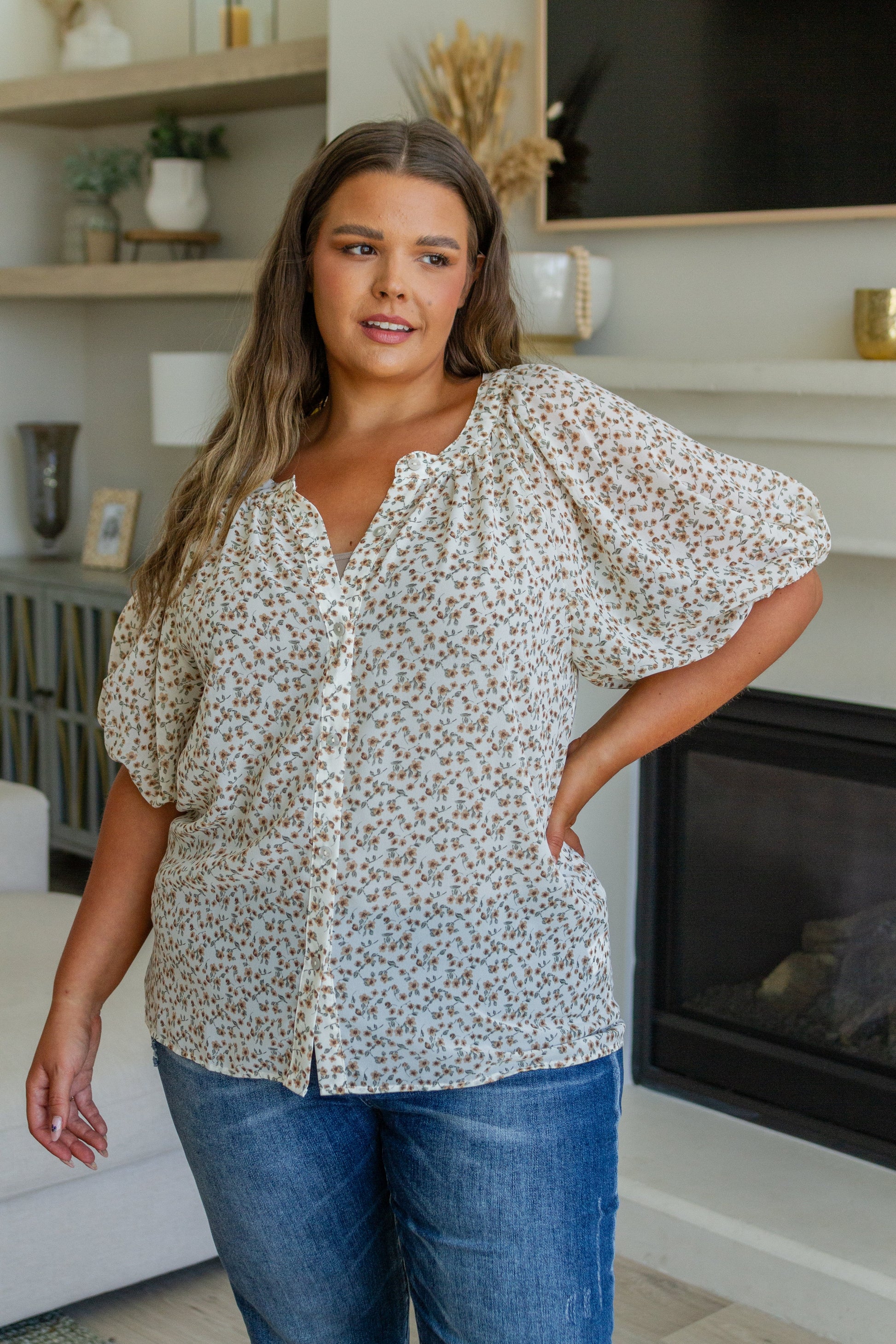 Fancy Me Floral Button Down - Shop All Around Divas