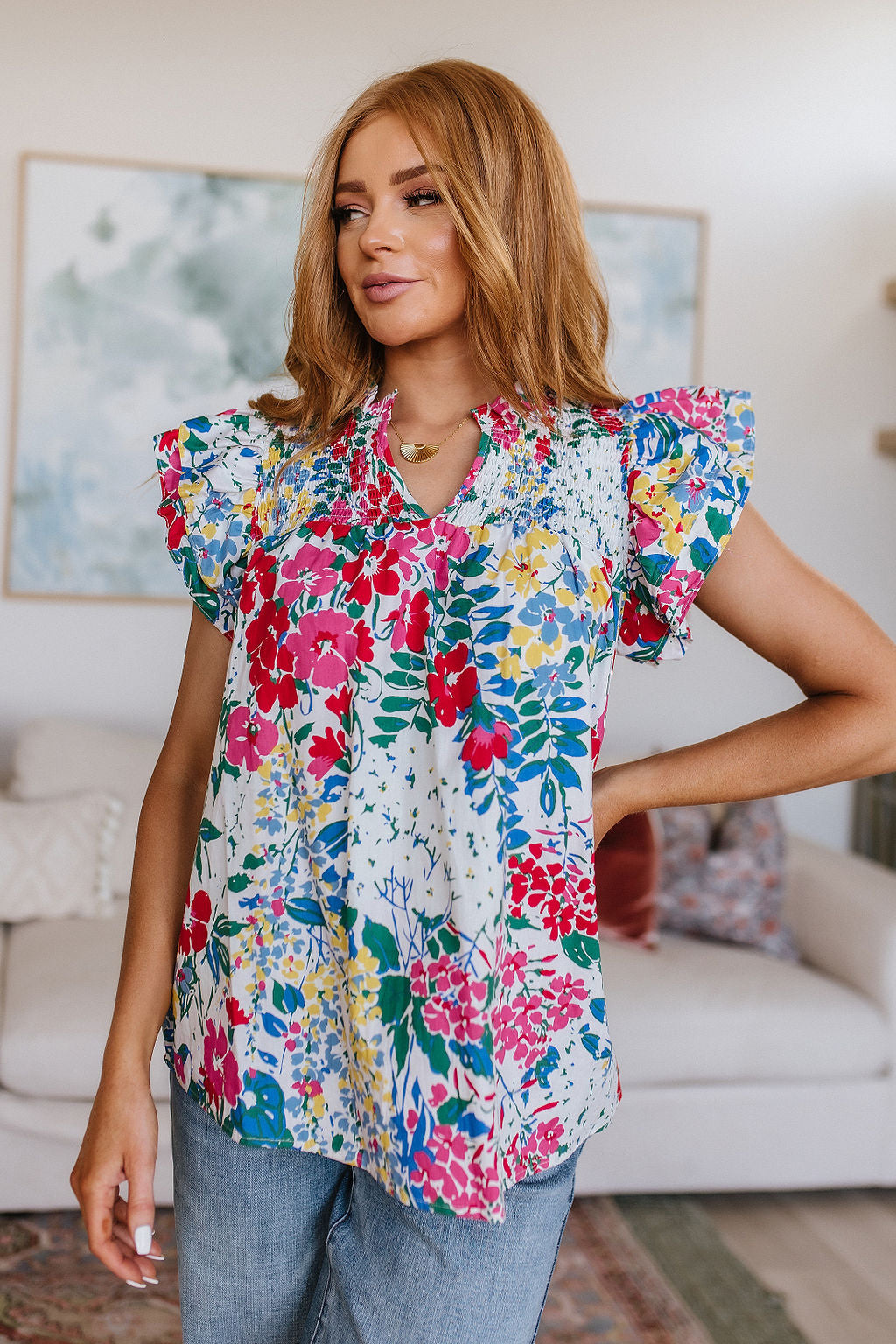 Floral Impressions Blouse - Shop All Around Divas