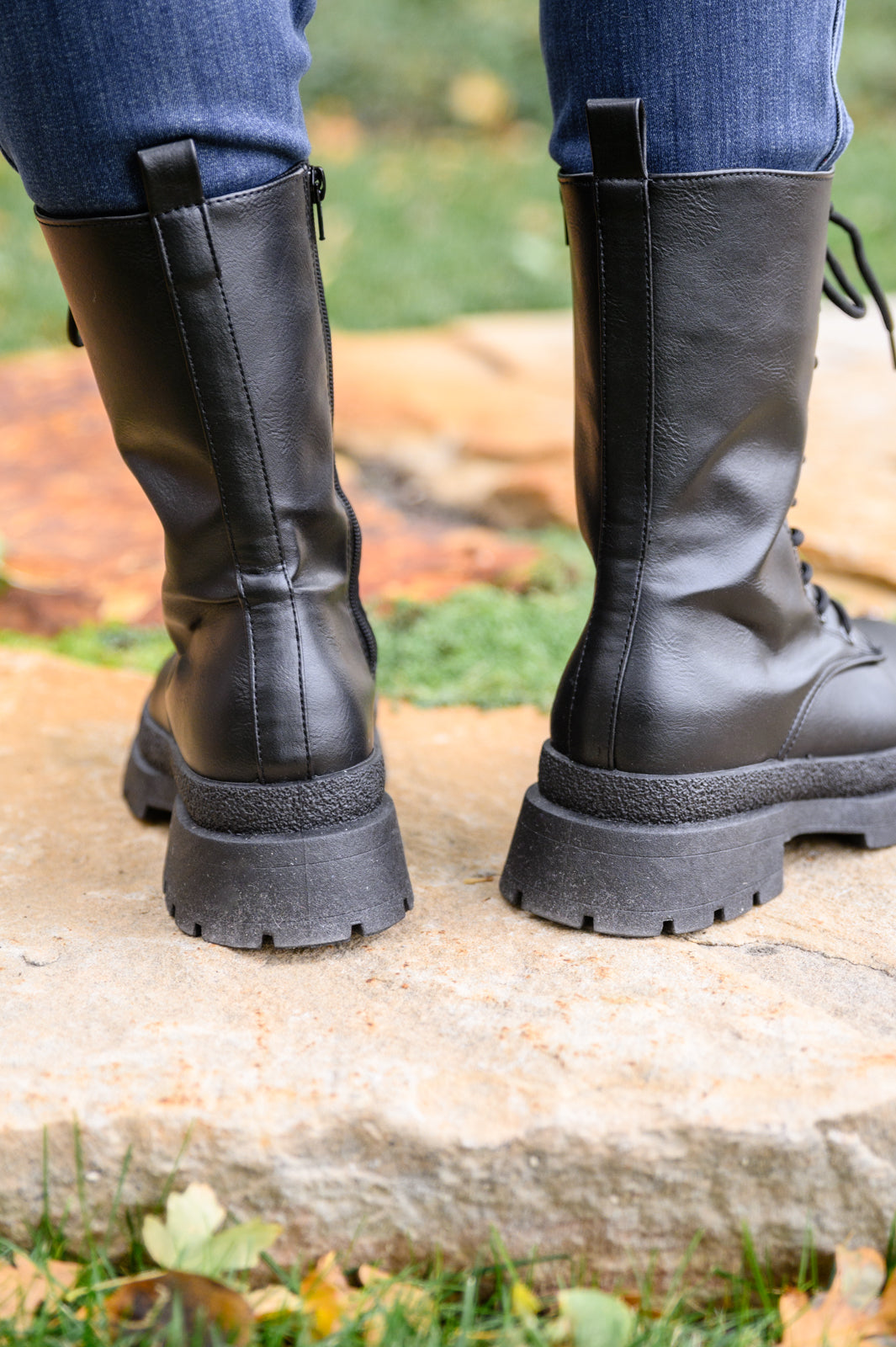 Fresh Feels Combat Boots In Black - Shop All Around Divas