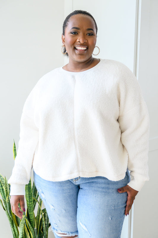 Fuzzy Cuddles Sweater in Off White - Shop All Around Divas