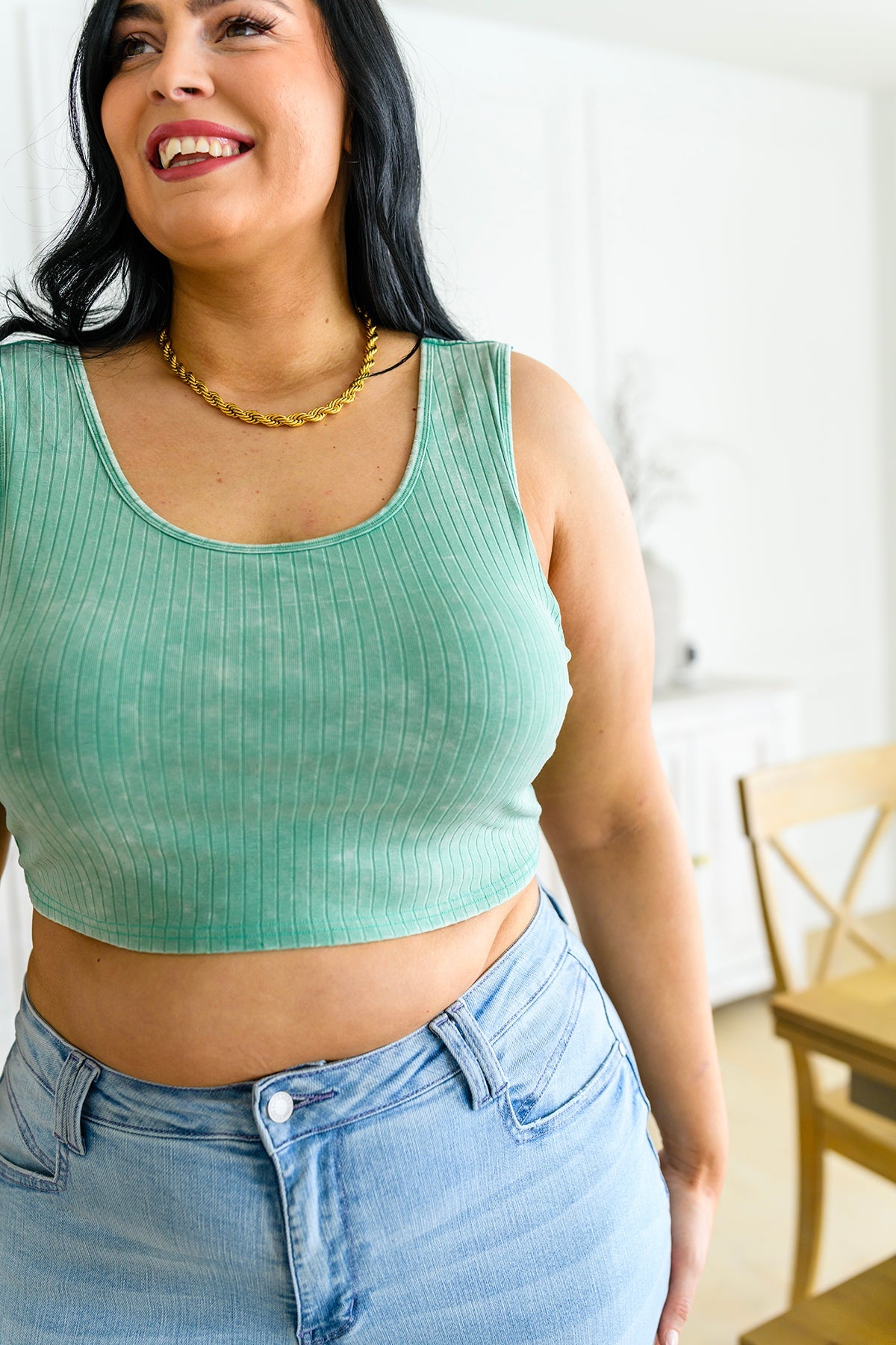 Get On My Level Cropped Cami in Mint - Shop All Around Divas