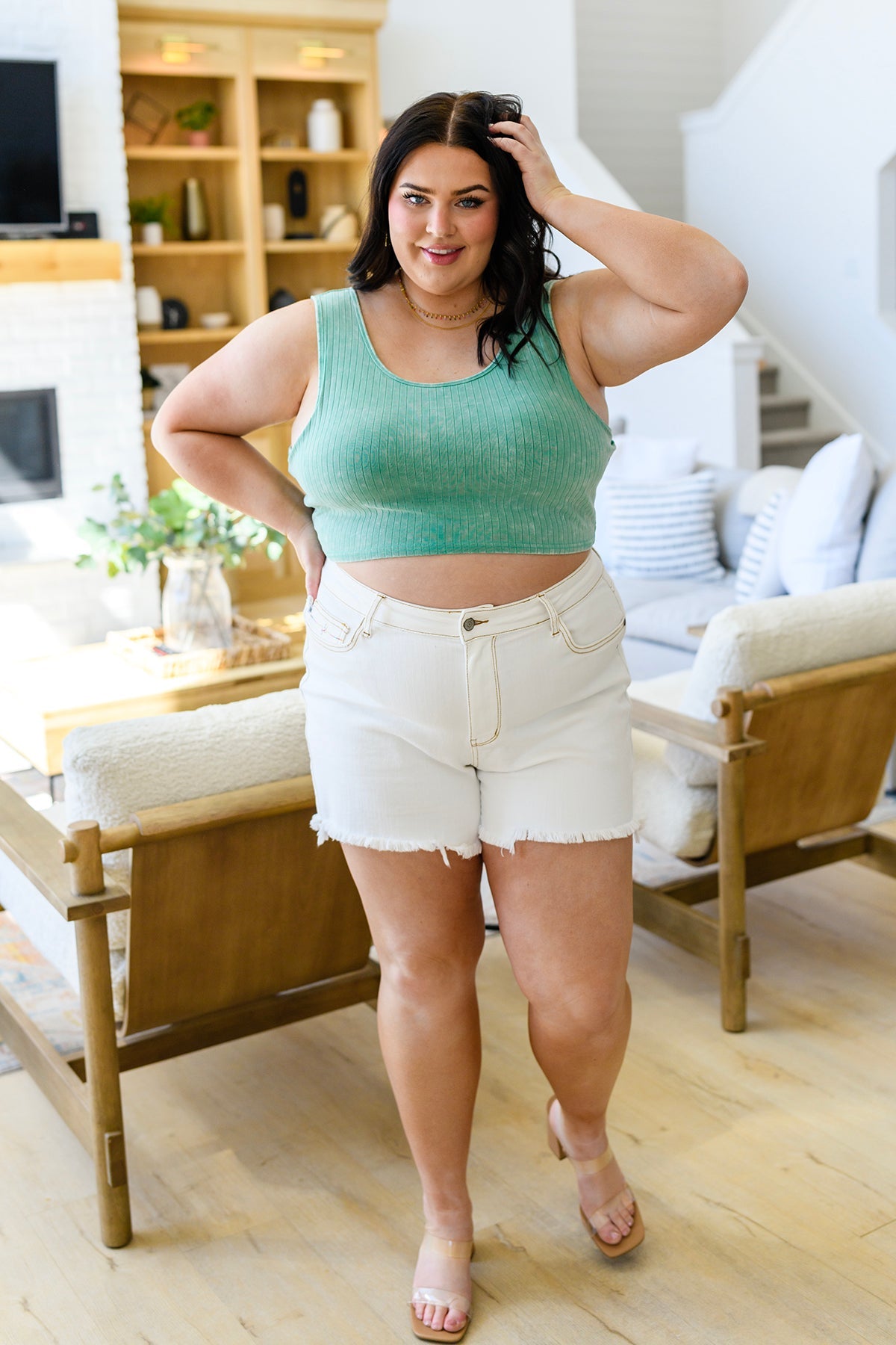 Get On My Level Cropped Cami in Mint - Shop All Around Divas