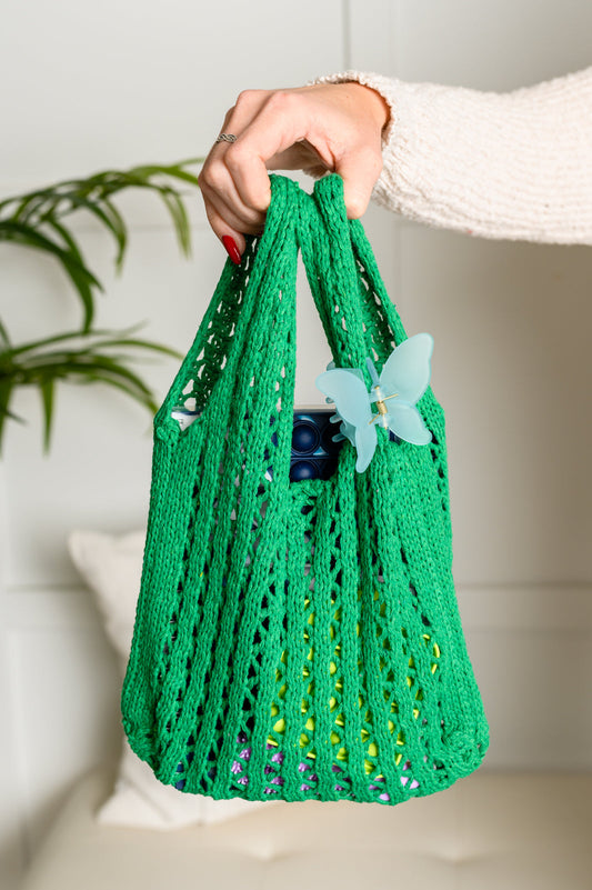 Girls Day Open Weave Bag in Green - Shop All Around Divas