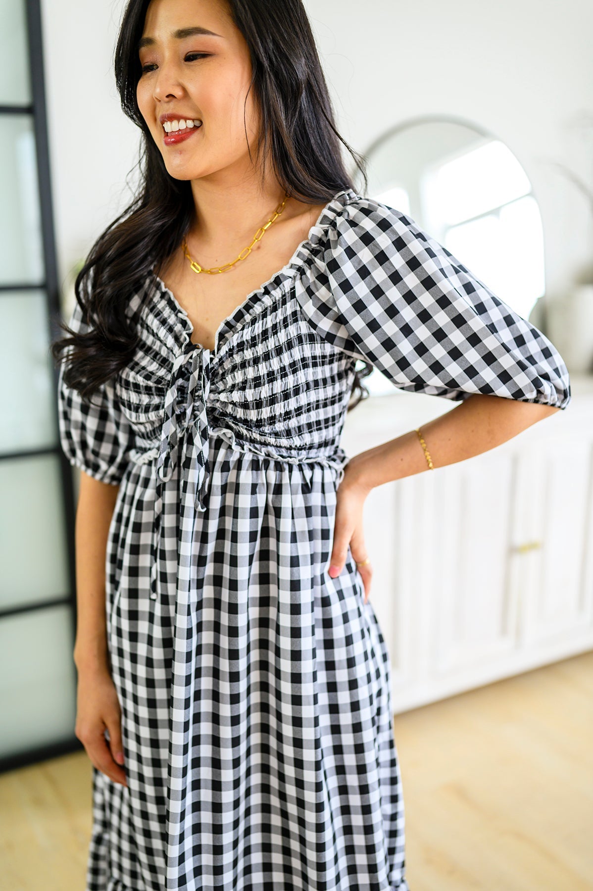 Greenville Gingham Midi Dress - Shop All Around Divas