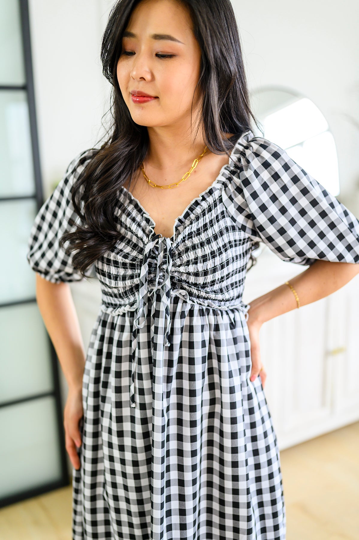 Greenville Gingham Midi Dress - Shop All Around Divas