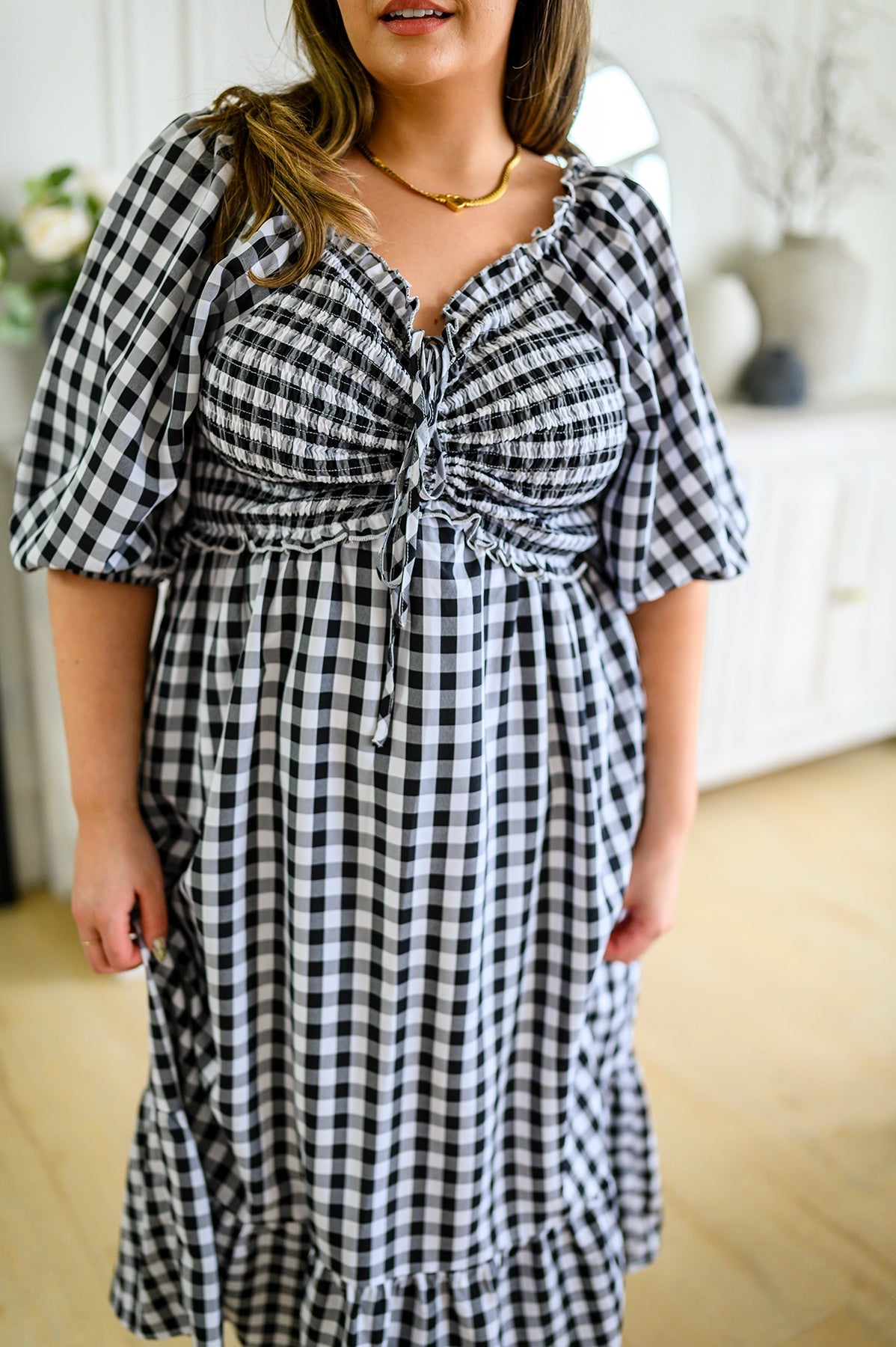 Greenville Gingham Midi Dress - Shop All Around Divas