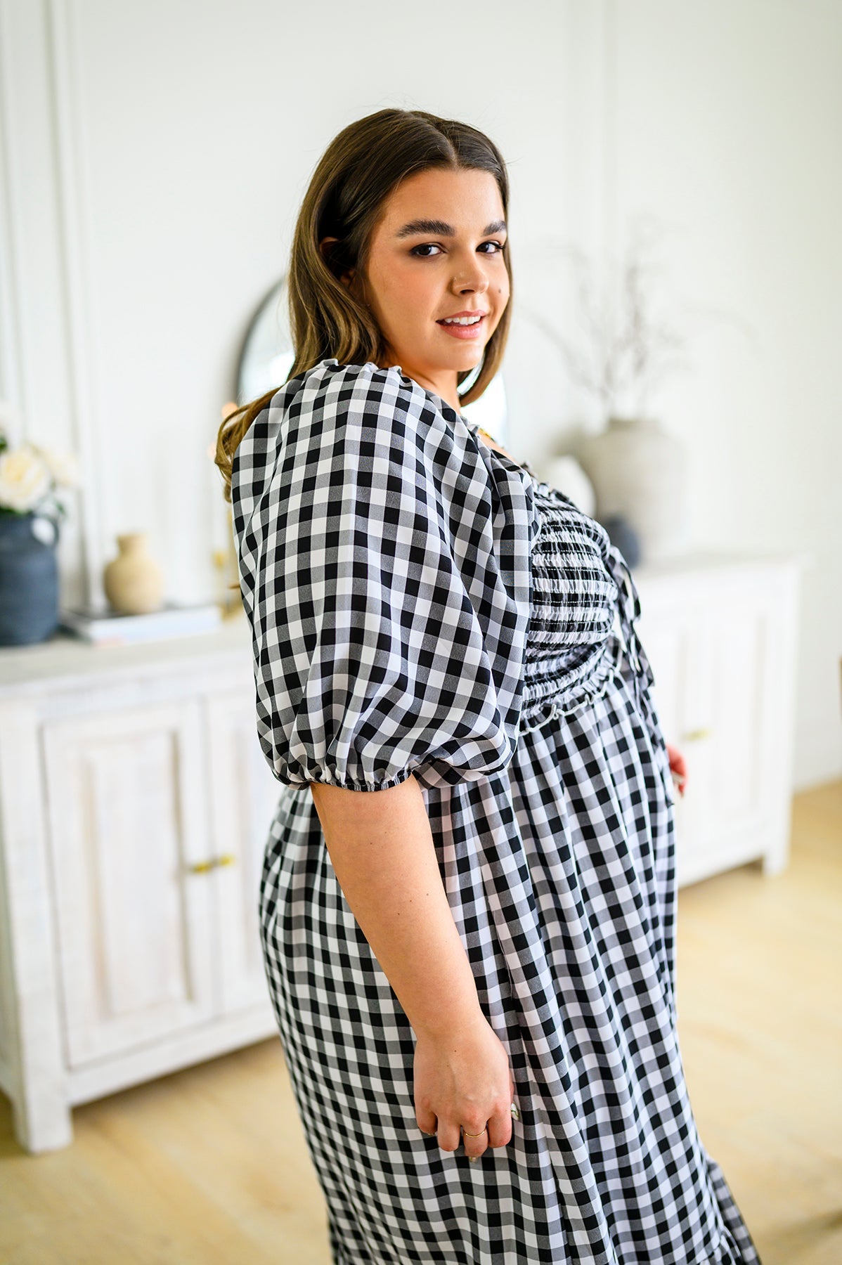 Greenville Gingham Midi Dress - Shop All Around Divas