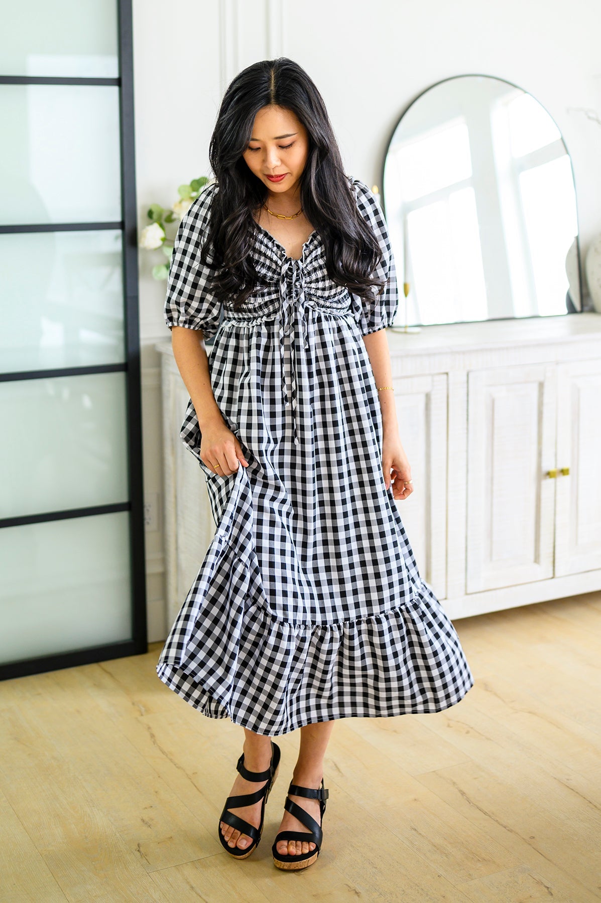 Greenville Gingham Midi Dress - Shop All Around Divas