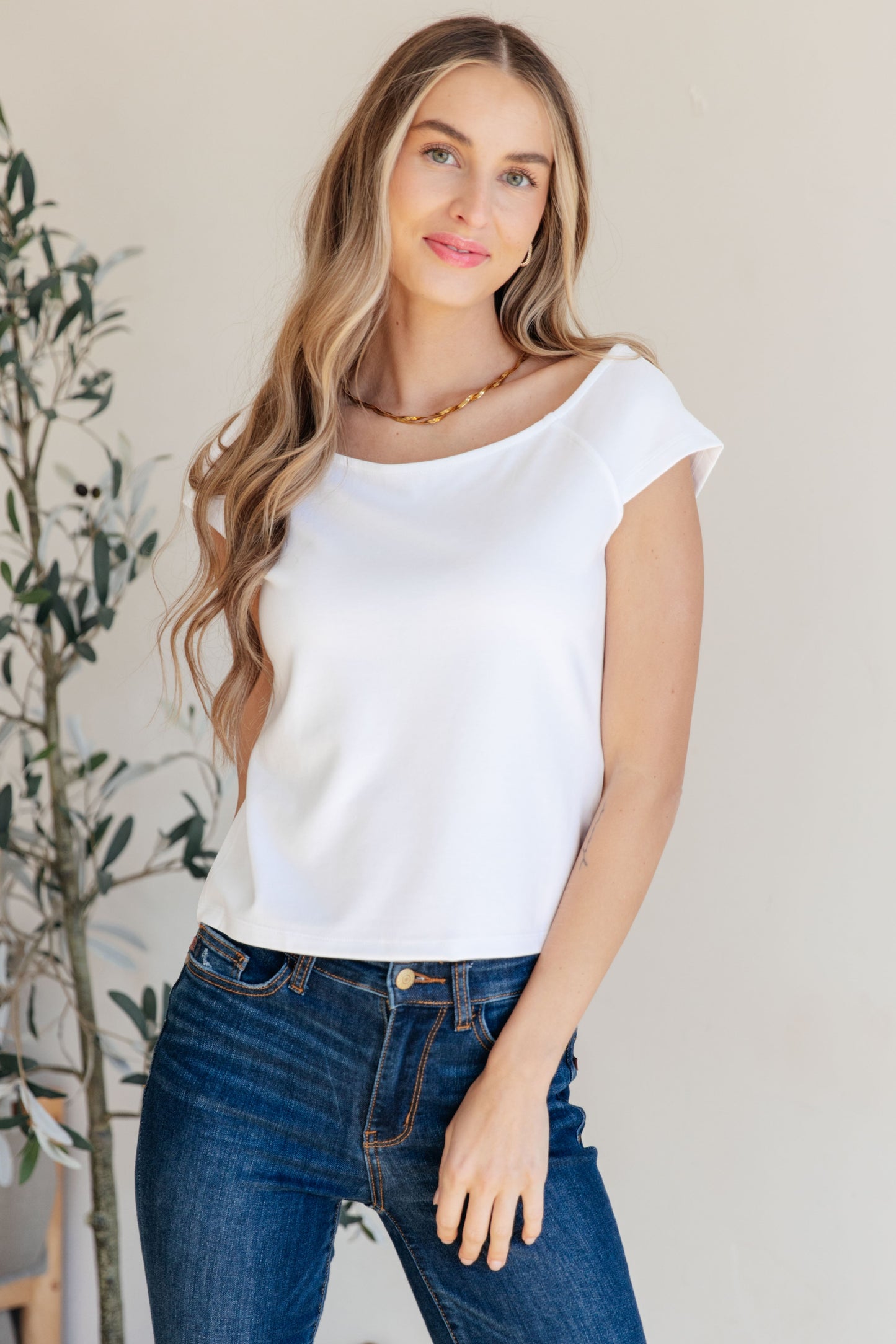 Here I Am For the First Time Top in White - Shop All Around Divas