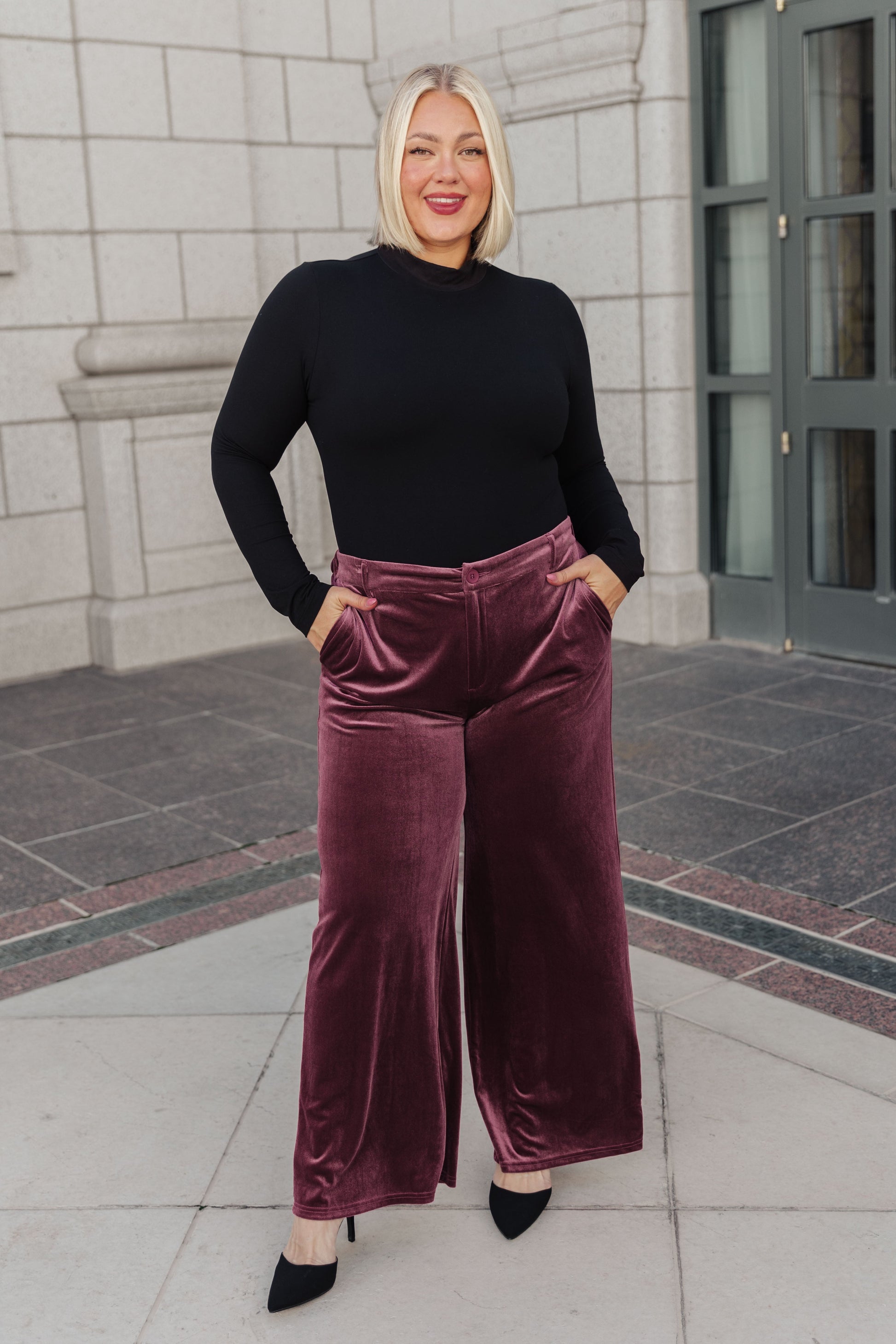 High Society Velvet Wide Leg Trousers - Shop All Around Divas