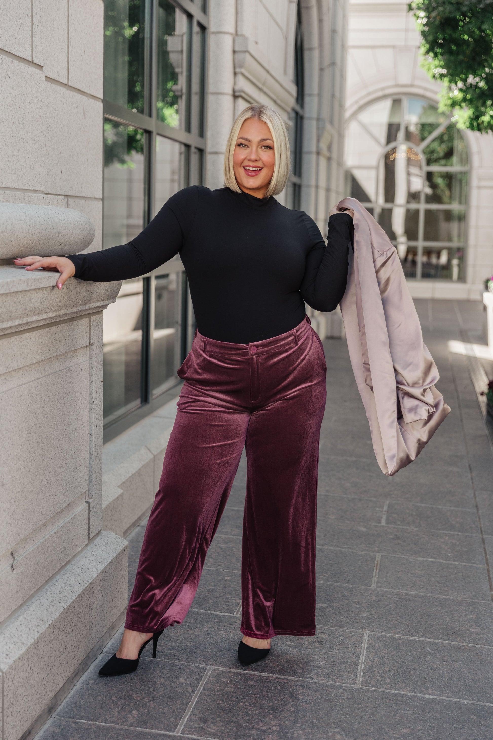 High Society Velvet Wide Leg Trousers - Shop All Around Divas