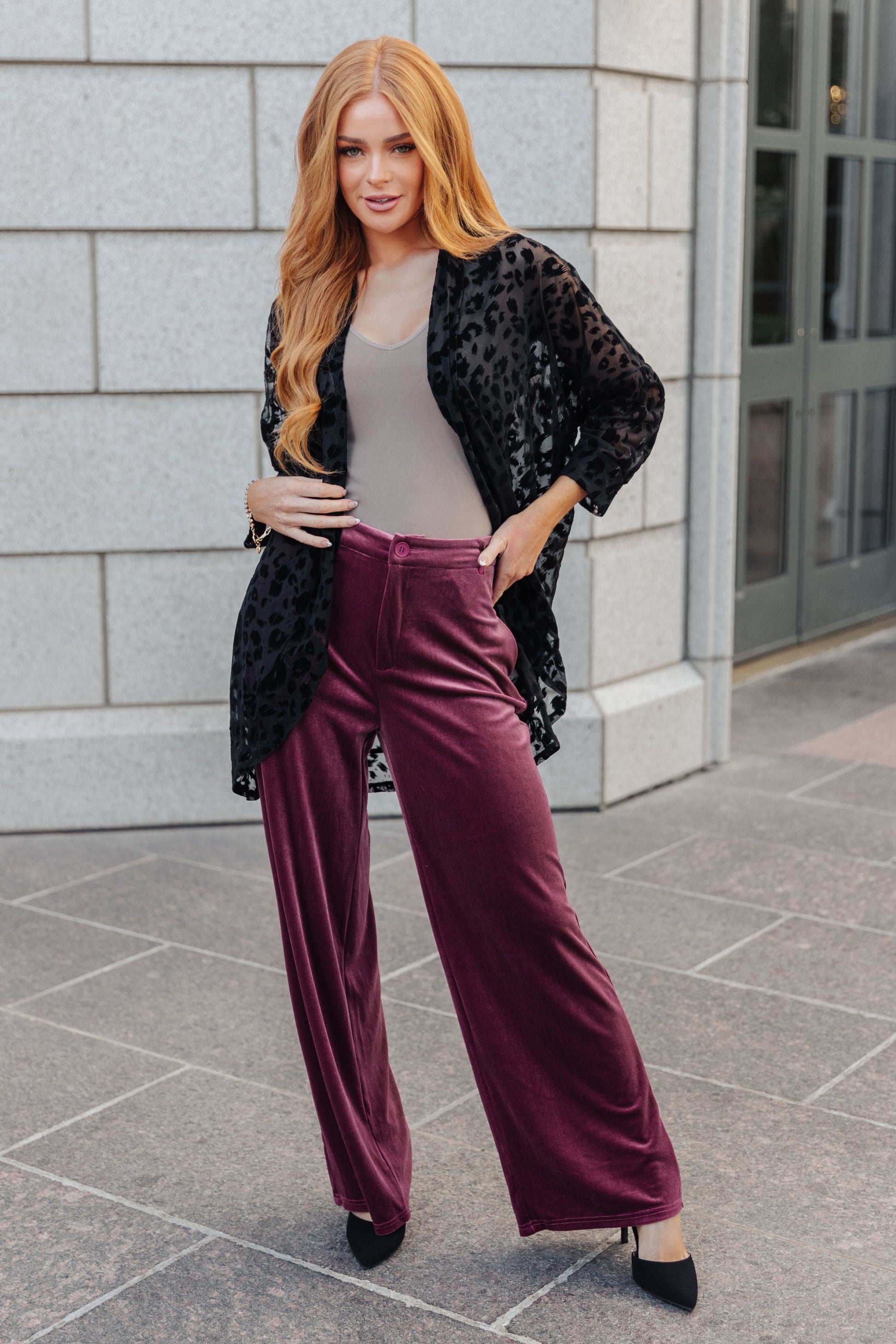 High Society Velvet Wide Leg Trousers - Shop All Around Divas