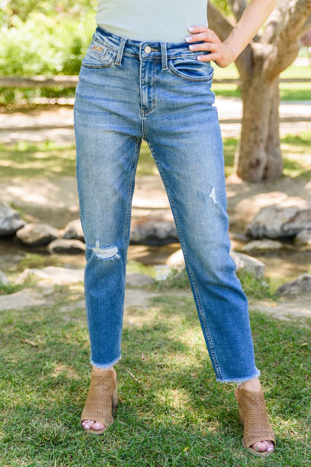 Howdy Embroidery Boyfriend Jeans - JUDY BLUE - Shop All Around Divas