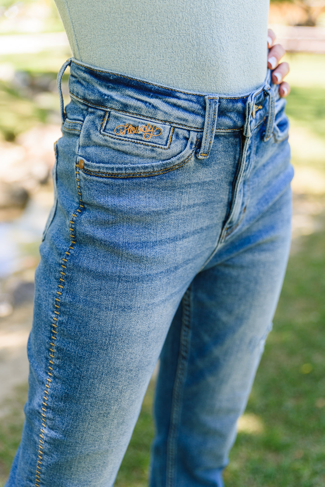 Howdy Embroidery Boyfriend Jeans - JUDY BLUE - Shop All Around Divas