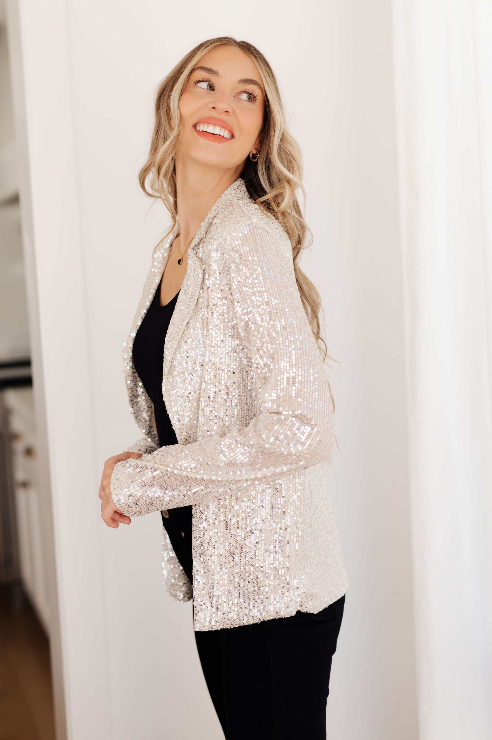 I Know You're Busy Sequin Blazer - Shop All Around Divas