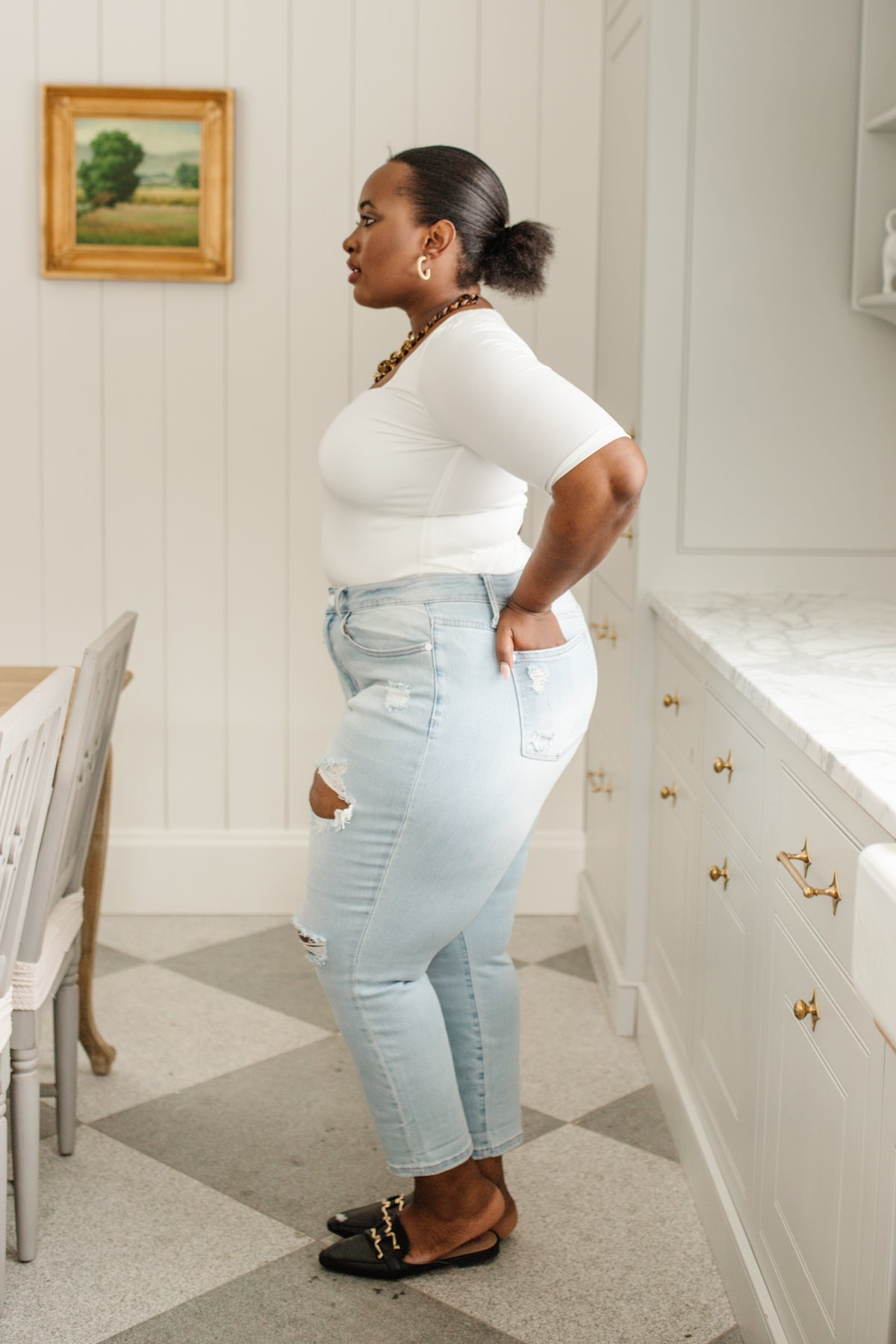 Super Light Destroyed Boyfriend Jeans - Judy Blue - Shop All Around Divas