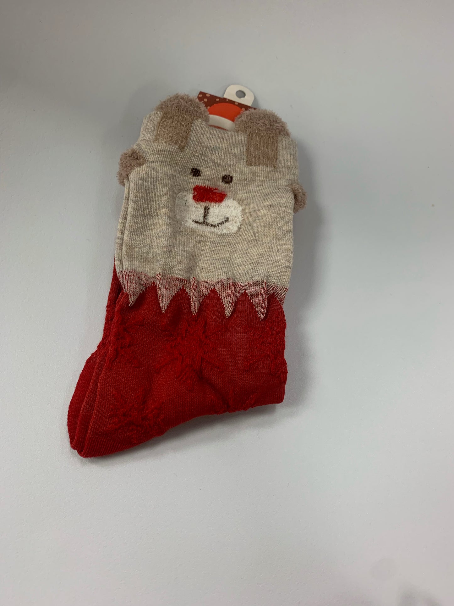 Reindeer Face Christmas Socks