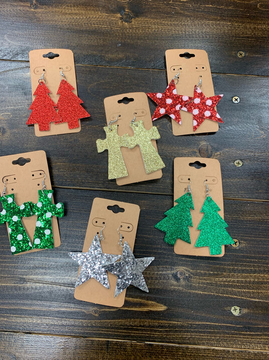 Glitter Christmas Earrings